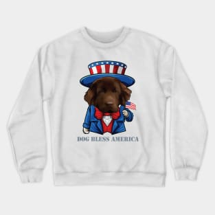 Newfoundland Dog Bless America Crewneck Sweatshirt
